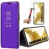 Protective Case - BOOLING - for Samsung Galaxy S22 - Purple Clear View - Anti-scratch - 2 Tempered Glasses