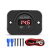 Digital Voltage Meter DC 12-24V Waterproof Round Meter Car Voltmeter with LED Digital Display Panel for Car Motorcycle Boat RV