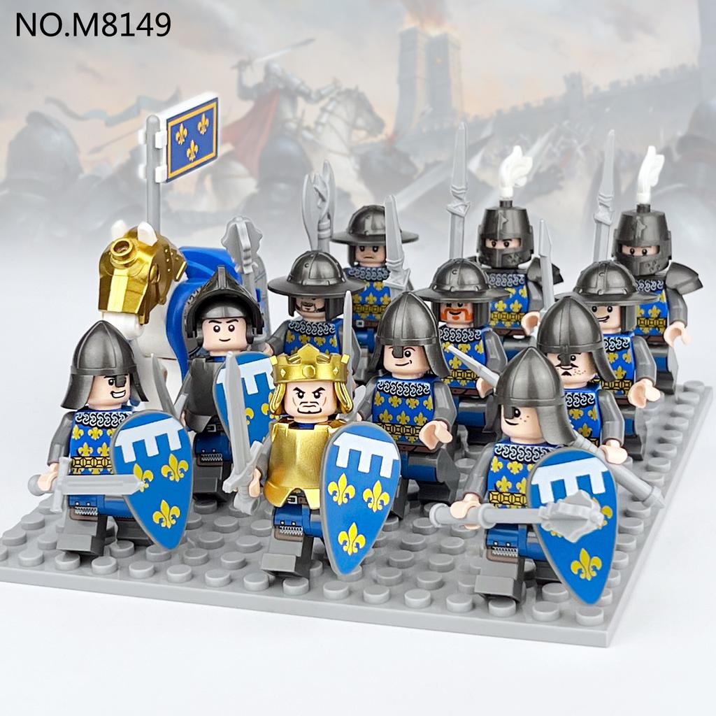 12pcs Medieval Crusader King's Battle Scene Building Blocks Children's Building Blocks Toy