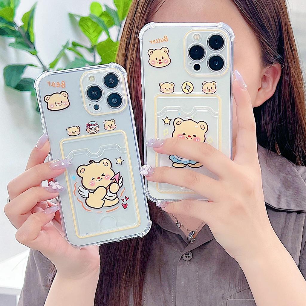 Силиконовый чехол-карман для карт для Tecno Spark 10 Oppo A78 A58 A38 Samsung A54 A24 A14 Xiaomi Redmi Note 13 14 Прозрачный бампер для телефона