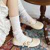 Soft-soled Single Shoes Women's 2025 Spring New Korean Version Round Head Late Evening Breeze Gentle Fairy Flat Mary Jane Shoes