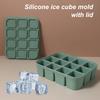 Силиконовый лоток для льда с крышкой, гибкая форма для льда без BPA на 12 кубиков, экономящая место, легко снимаемая, штабелируемая квадратная форма для льда