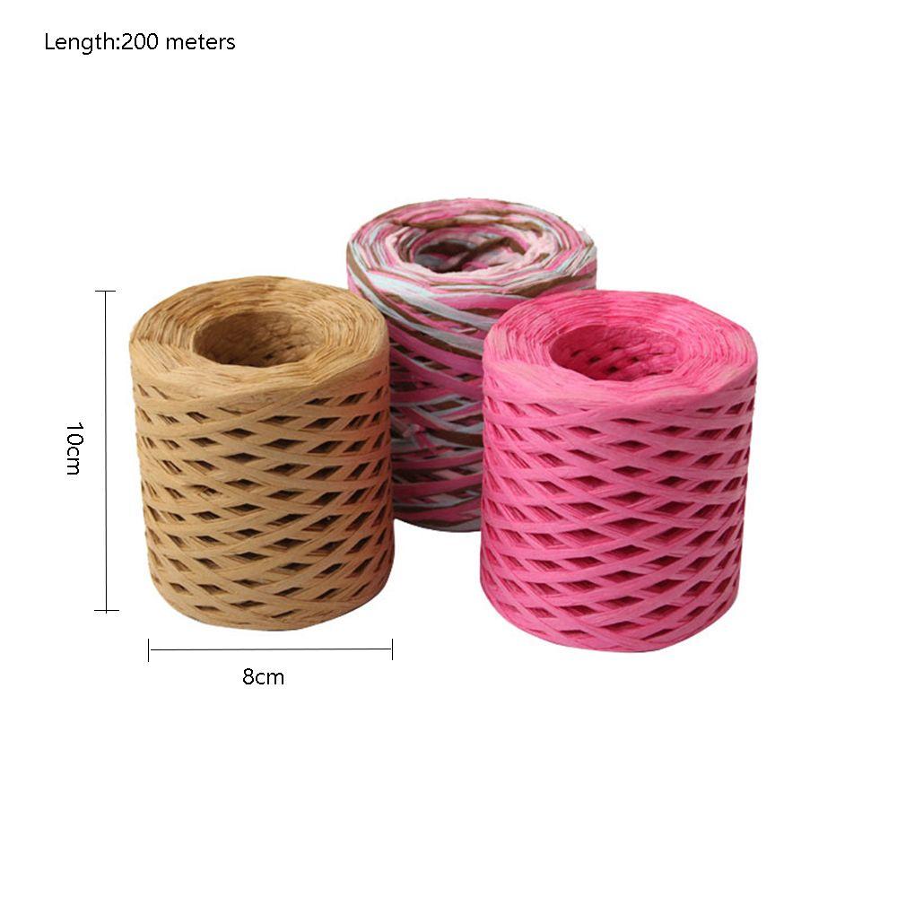200м вязальная рафия, экологичная пряжа для туалетной бумаги, упаковочная лента, веревка, вязание крючком, лето, шляпа