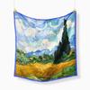 Famous Oil Painting Twill 100% Silk Scarf Fashion Bandana Women Scarf Wraps 53cm Square Scarves Hijab Head Scarf Neckerchief