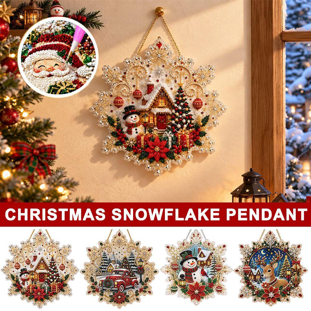 Acrylic Board Christmas Snowflake Pendant Clear Hanging Suncatcher for Adults