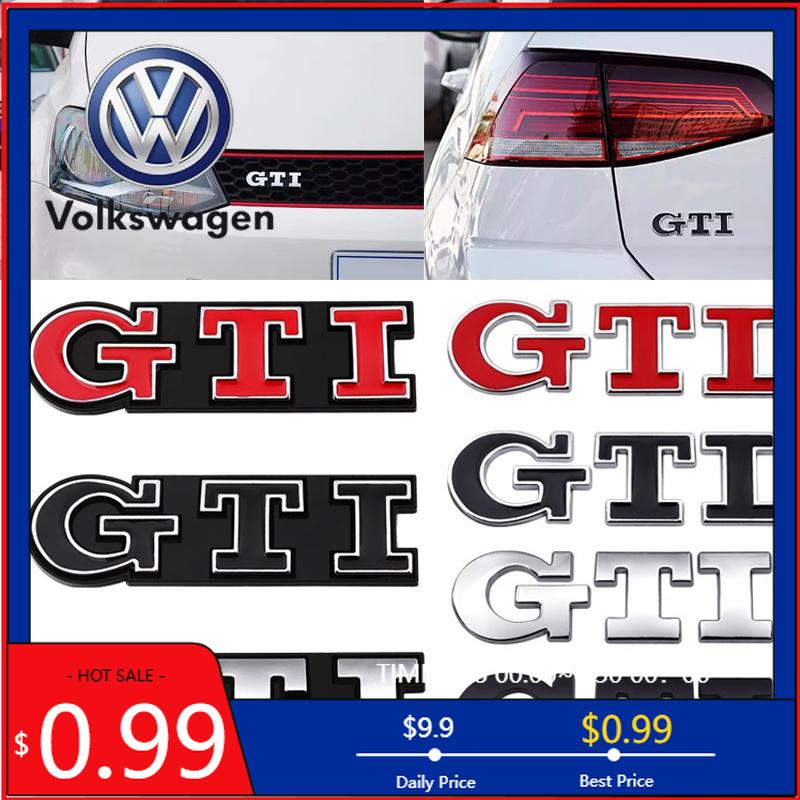 BRK1 VW 2026 Hot Car Front Grille Badge Emblem Rear Trunk Sticker 3D Metal Logo For Volkswagen VW GTI Polo Golf 4 5 6 7 MK2 MK3 MK4 M kp2
