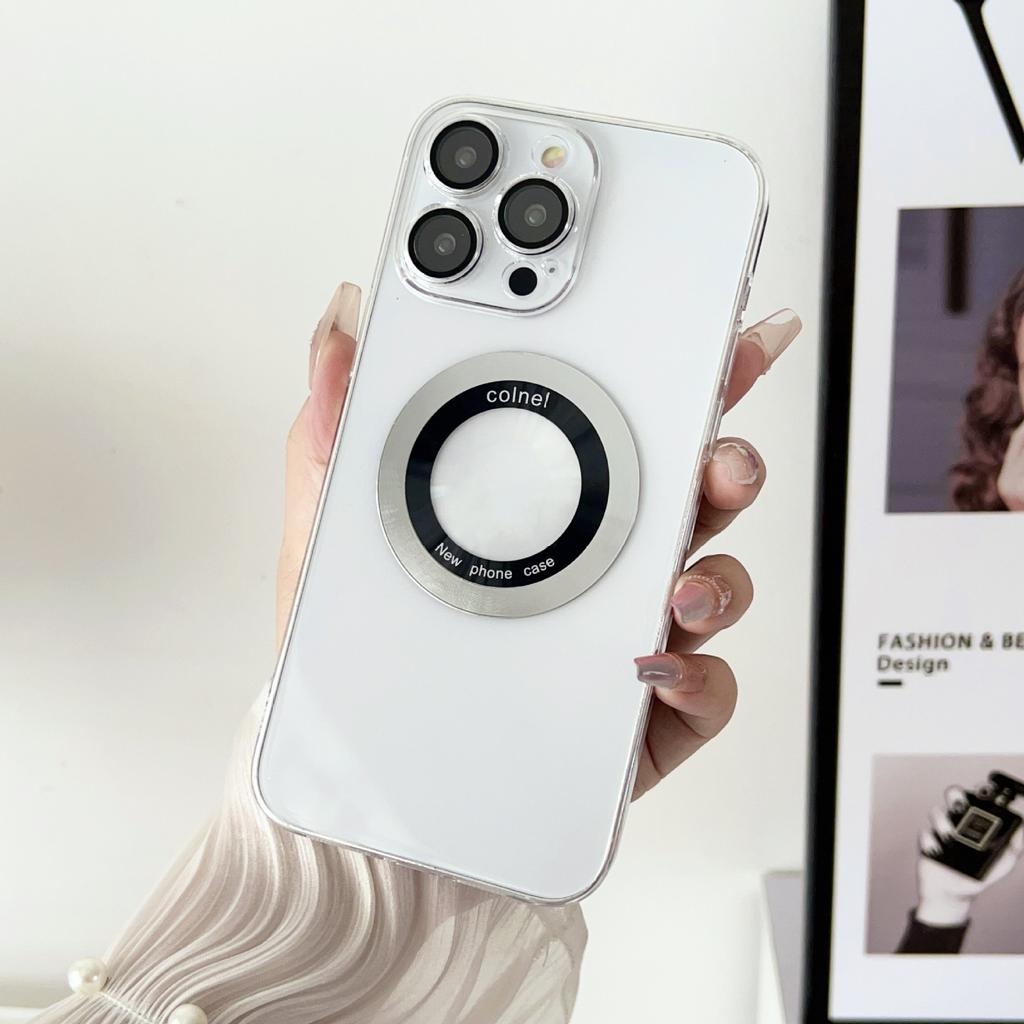 Luxury Electroplated Magnetic Mobile Phone Case for iPhone 11 12 13 14 15 16 Pro Max Back Cover with Lens Film Protection