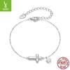 S925 Sterling Silver Starlight Cross Bracelet, Cross-Border Simple Star Bracelet Jewelry.