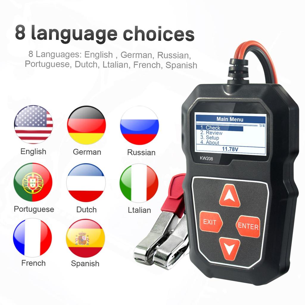 KONNWEI KW208 12V Тестер нагрузки автомобильного аккумулятора Профессиональный анализатор автомобильного генератора переменного тока - форма сигнала