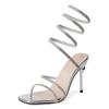 Fashion 2025 New Sexy Snake-shaped Wrapped Strap High Heels Rhinestone Waterproof Fashion Open-toed Sandals