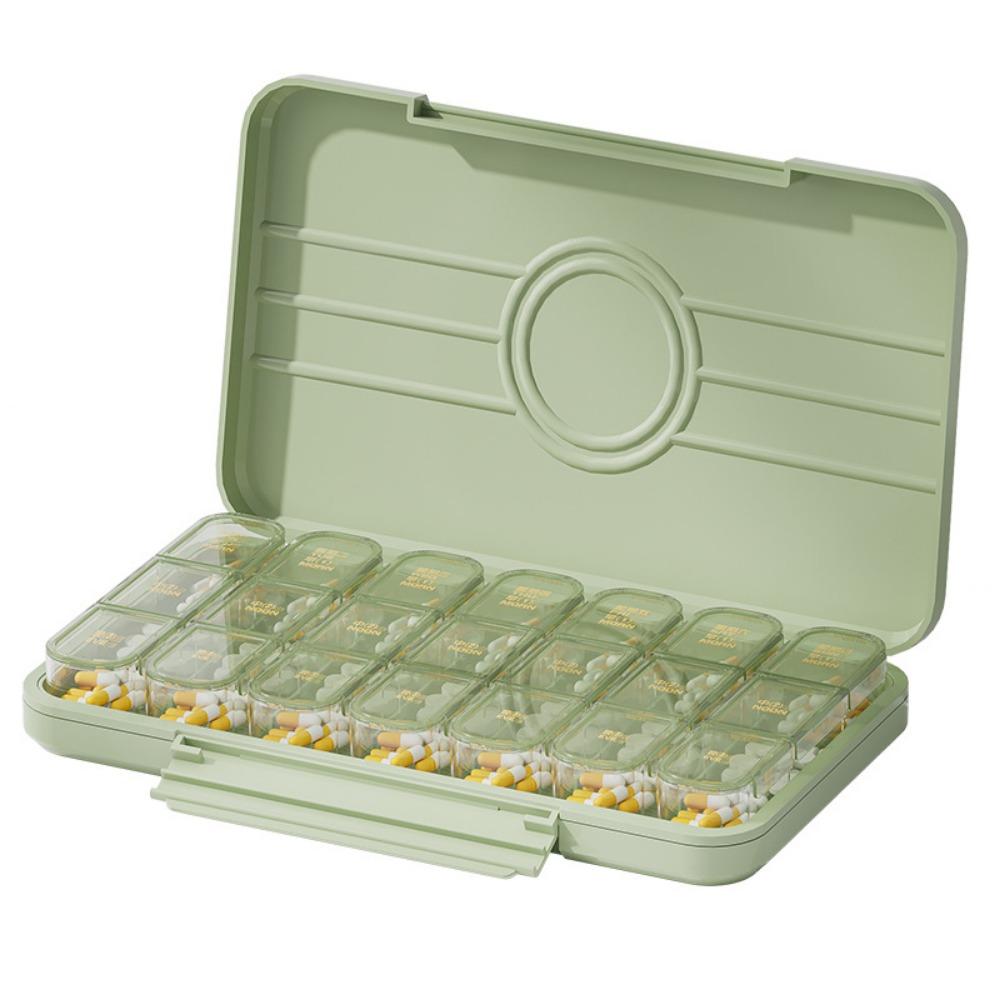 A Week Medicine Storage Containers Portable Sealed Pill Case BPA Free Pill Dispenser Box Outdoor