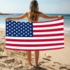 Полотенце для ванны с флагом США - Легкое из микрофибры, быстросохнущее, можно стирать в машине, прочное, для пляжа, кемпинга, патриотического мероприятия 4 июля