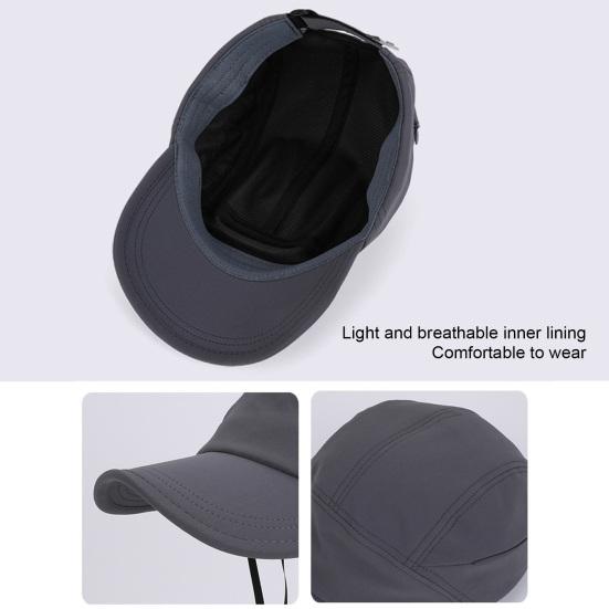 Sun Hat Adjustable Chin Straps Extended Brim Baseball Hat UV Blocking Windproof Outdoor Travel Riding Hat