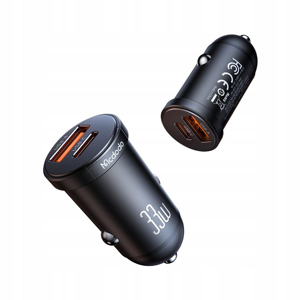 Mcdodo Мощное быстрое автомобильное зарядное устройство для телефона 2X Usb Usb-C 33W Led