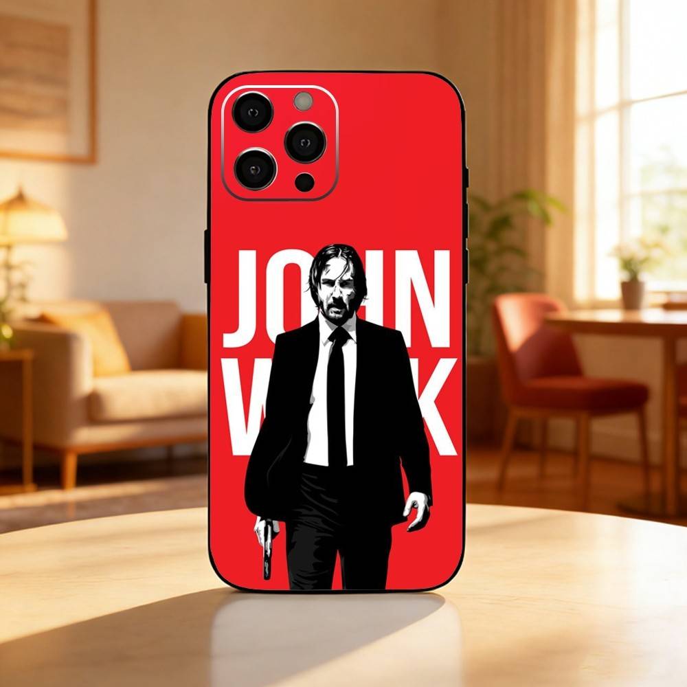 Крутой чехол для телефона с изображением персонажа фильма Джона Уика Для iPhone 17, 16, 15, 14, 13, 12 Plus, Max Мягкий силиконовый черный чехол