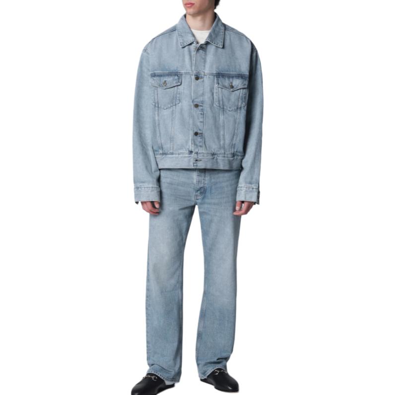 Fear of God Essentials Классическая джинсовая куртка Классический синий Унисекс Верхняя одежда 202SP264431F