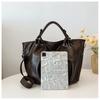 Ielgy Autumn Winter Portable Pleated Bag Casual Crossbody Tote Bag