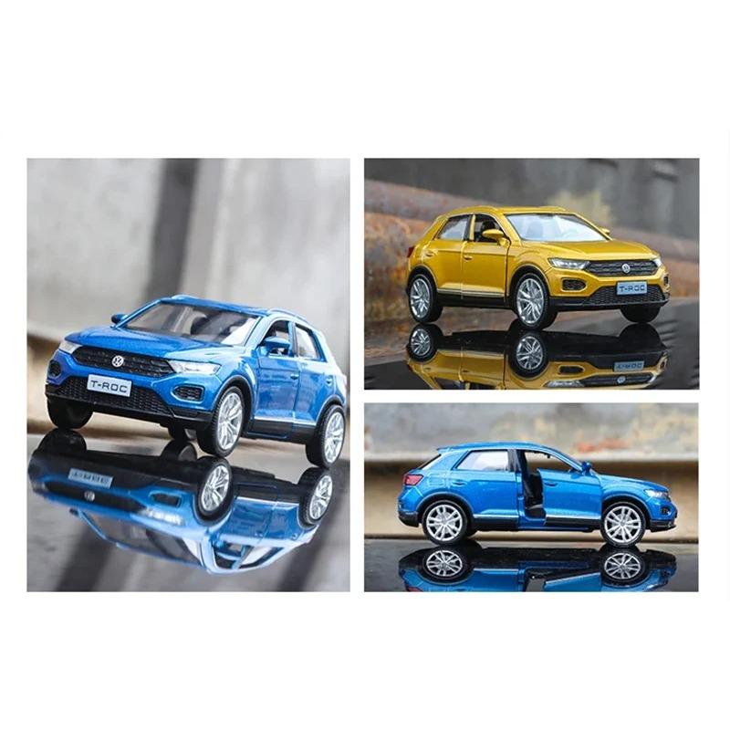 1/36 Модель автомобиля из сплава Volkswagen T-ROC Литая под давлением и игрушечные транспортные средства Металлическая модель автомобиля Симуляция Оттягивание назад Коллекция Детская игрушка F344