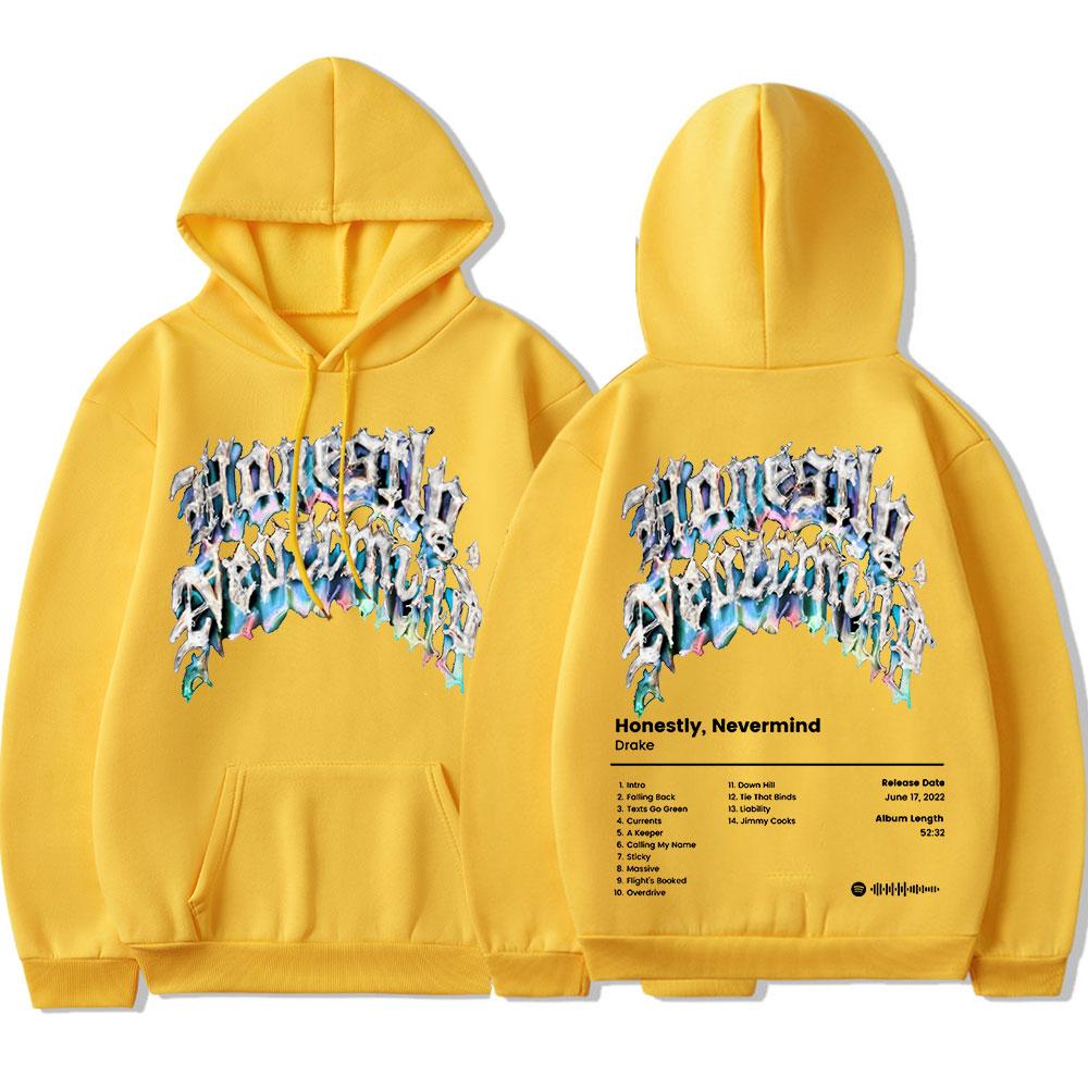2022 New Rapper Drake Music Album Honestly Nevermind Hoodie  Men/women Casual Sweatshirt Streetwear Fashion Hip Hop Pullovers