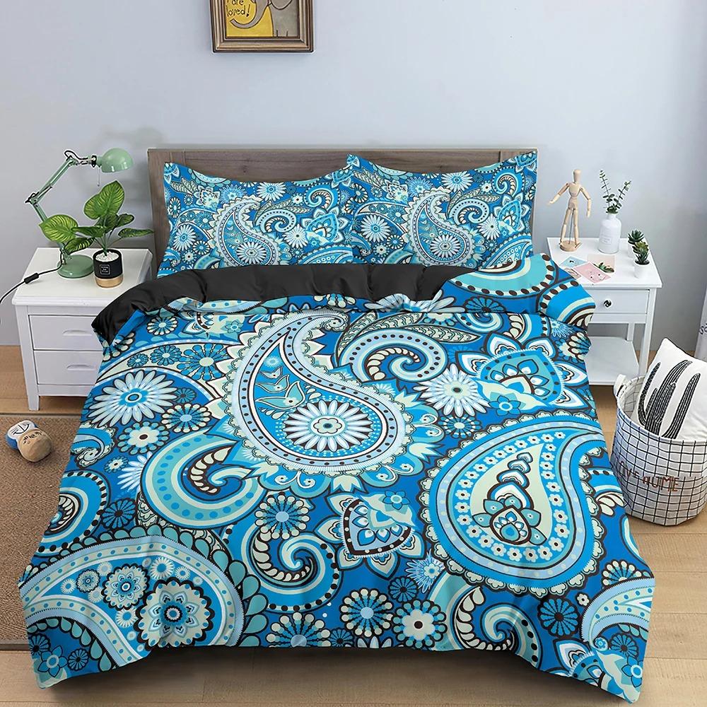 Комплект постельного белья Mandala, комплект постельного белья в стиле бохо, мягкий пододеяльник с 12 наволочками, пододеяльник для спальни, размеры King Queen