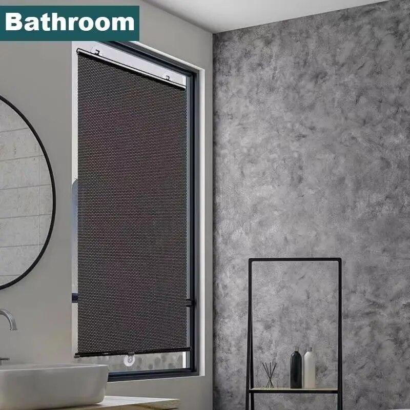 Automatic Retractable Sunshade Home Curtain Sunscreen Heat Insulation Free Punch Blackout Roller Shutter Office Privacy