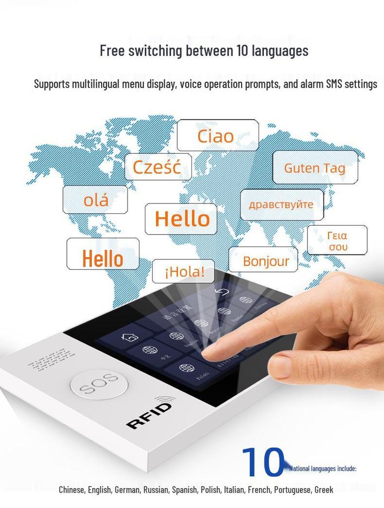 Tuya Dual Network WiFi+4G Alarm System with 4.3" Touchscreen