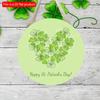 2D Flat 20*20cm1pc St.Patrick's Day Green Three-leaf Love Heart Shape Round Door Pendant, St.Patrick'sDay Simple Style Hanging Wooden Sign Suitable
