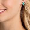 Swarovski Fashion Light Luxury Perforated Flower Green Crystal Earrings Women Earrings 5461791