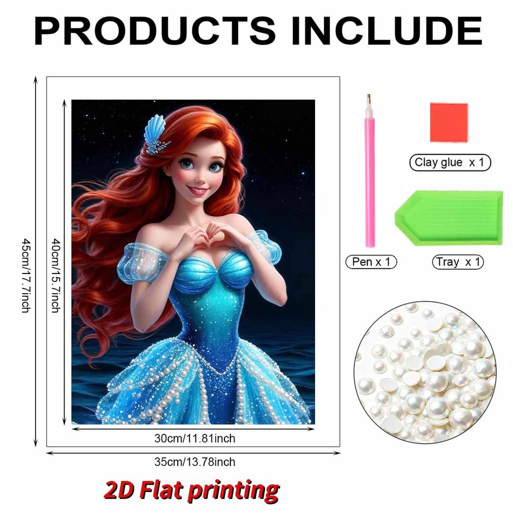 Disney Русалочка DIY Жемчужное Искусство для Ариэль Ручной Работы Подарок Подходит для Украшения Стен Идеально Подходит как для Дома, так и для Офиса