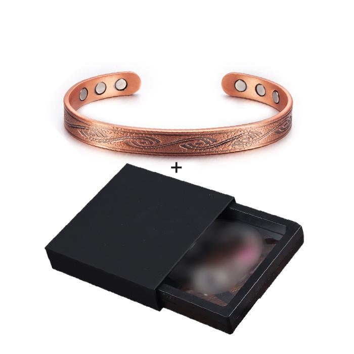 Ikuinen Magnetic Bracelets Bangles Vintage Pure Copper Bracelet Health Energy Arthritis Open Cuff Adjustable Jewelry for Women