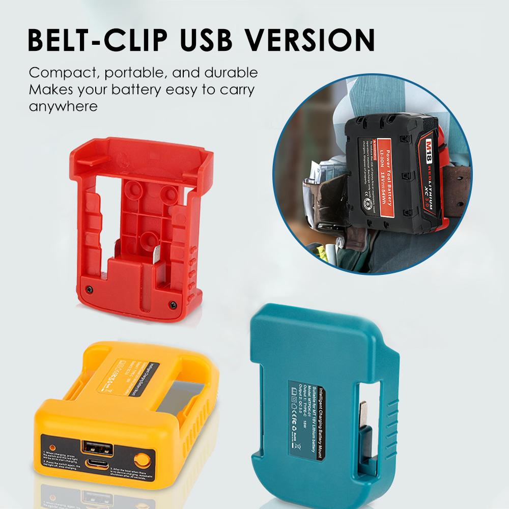 Portable Charger Adapter Compatible For For For Milwaukee 18V Li-ion with USB Type-C Battery Holder Fast Charging