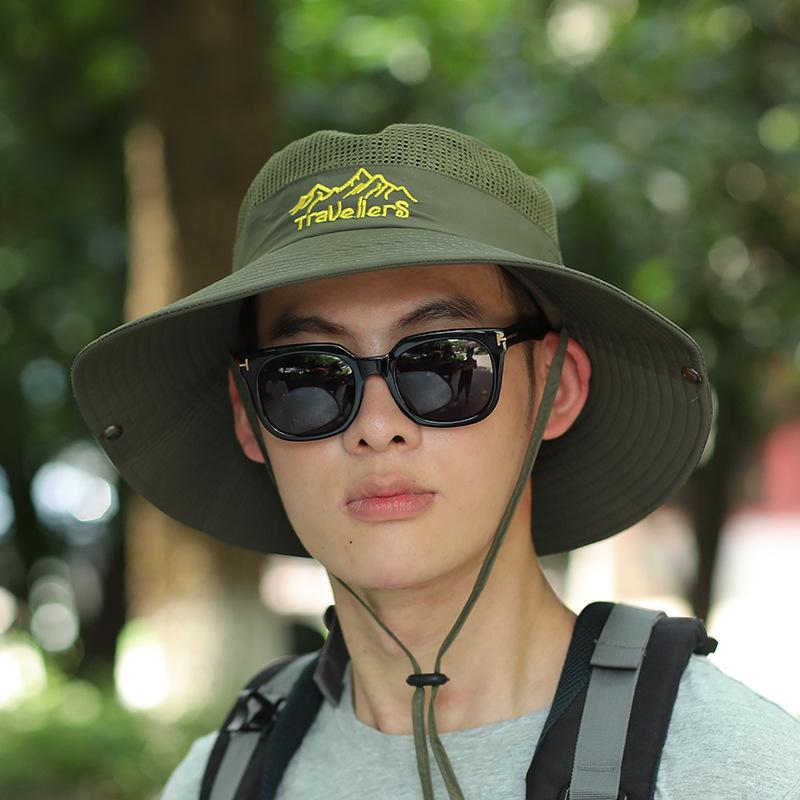 Big eaves mountaineering hat men's summer outdoor fishing hiking sun protection visor UV protection bucket hat leisure
