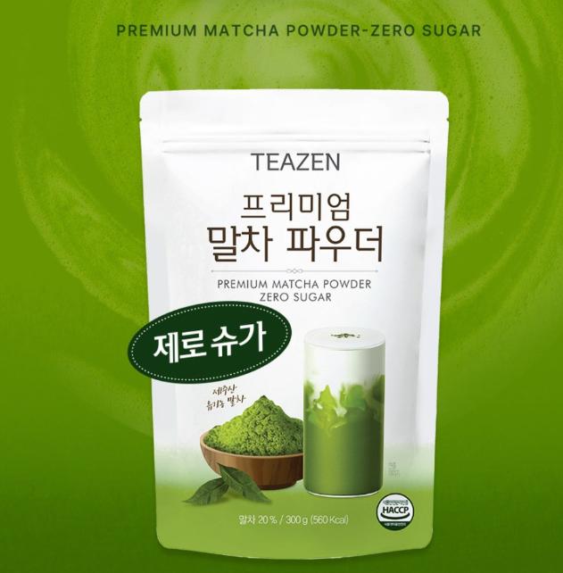 Teazen Premium Matcha Powder Zero Sugar 300g – Authentic Korean Green Tea
