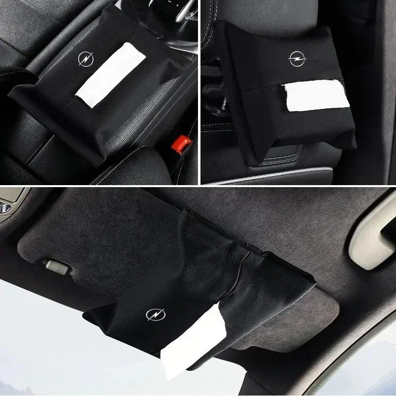 AAADV1 Car Logo Tissue Box Paper Storage Bag Organizer Accessories For Opel Astra Insignia Mokka Zafira Corsa Vectra Antara Meriva
