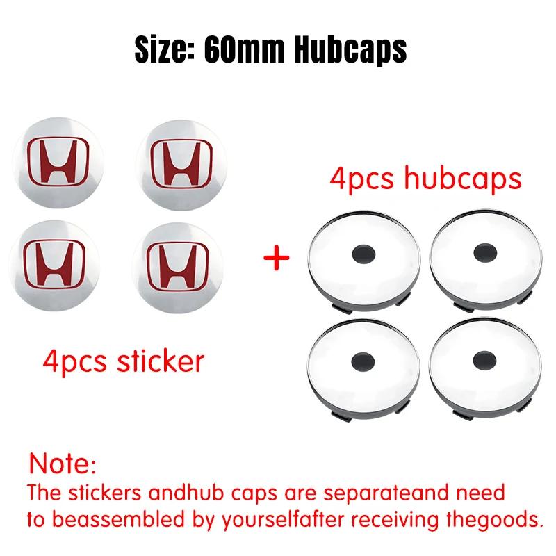 56/60mm Car Wheel Center Hub Cap Badge Logo Emblem Decal Wheel Sticker For Honda Civic City Accord Odyssey CRV Hrv Jazz CBR VTX