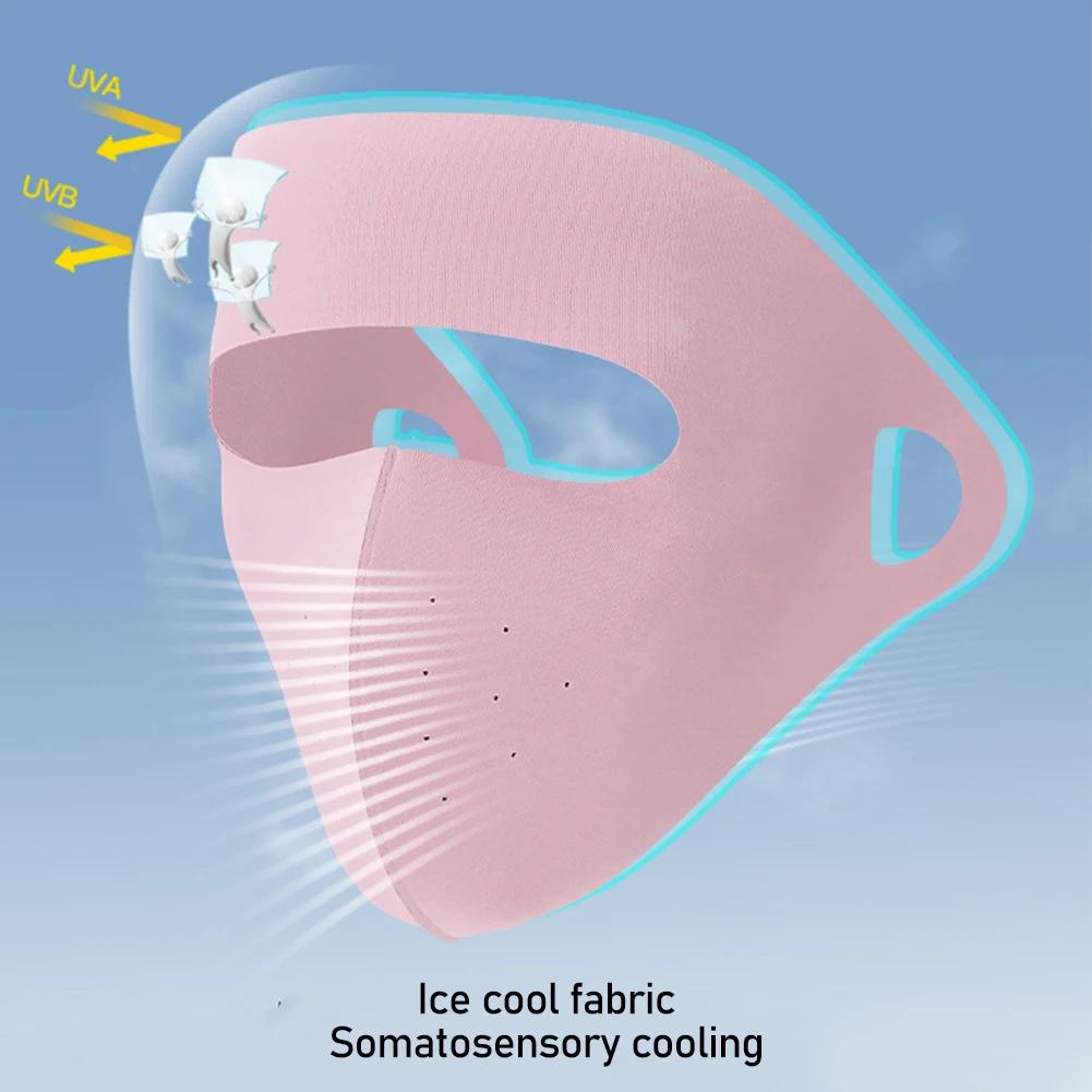 Summer Ice Full Face Silk Sunscreen Mask Forehead Thin Section Breathable Mask Anti Ultraviolet scarf Sun Protection bandana