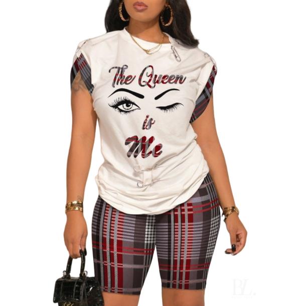 Летний комплект из свободного покроя с 3D-принтом, топ и шорты, повседневные комплекты из двух предметов одежды для женщин, спортивные костюмы