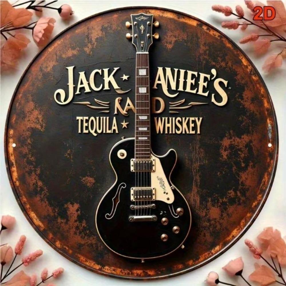 Винтажный металлический настенный декор Ретро гитарный знак для бара Рустикальное искусство кантри-музыки