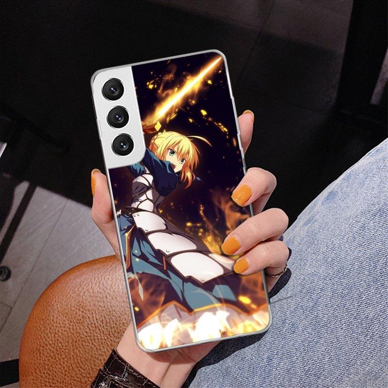 Чехол для телефона Fate Zero Stay Night Saber для Samsung Galaxy S24 S25 Edge S26 Ultra S23 S22 S21 Plus S20 FE + Персонализированная печать Cov