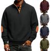 Men's Solid Color Stand Collar Button Sweatshirt Hoodie Men's Sports Large Size Casual Sweatshirt