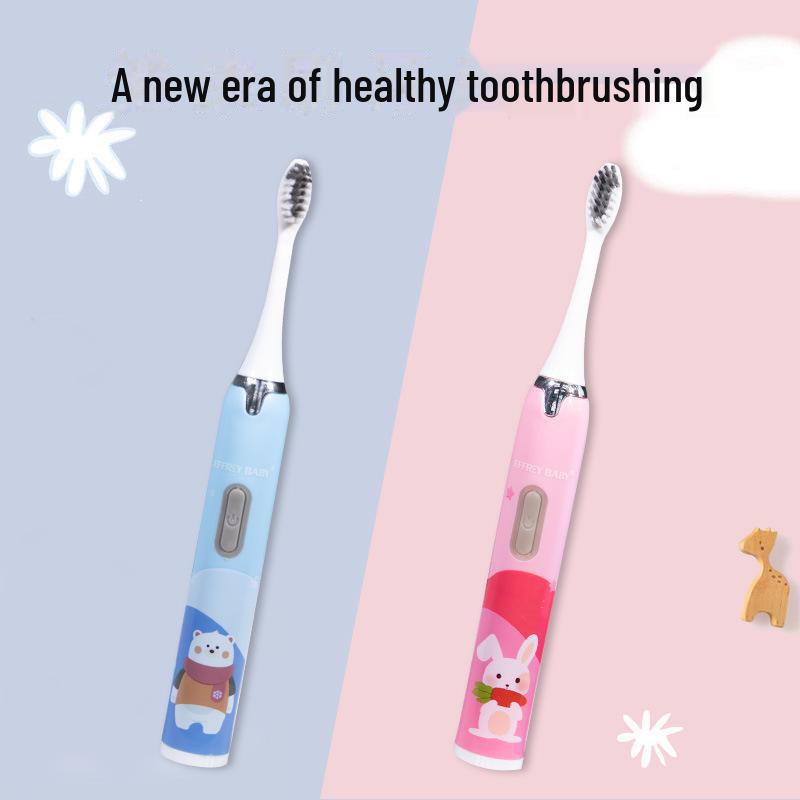 Children's Rechargeable Smart Sonic Electric Toothbrush – Cute Cartoon Model with Sweeping Vibration