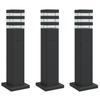 Path Lights with Socket 3 pcs Black 50 cm Aluminum