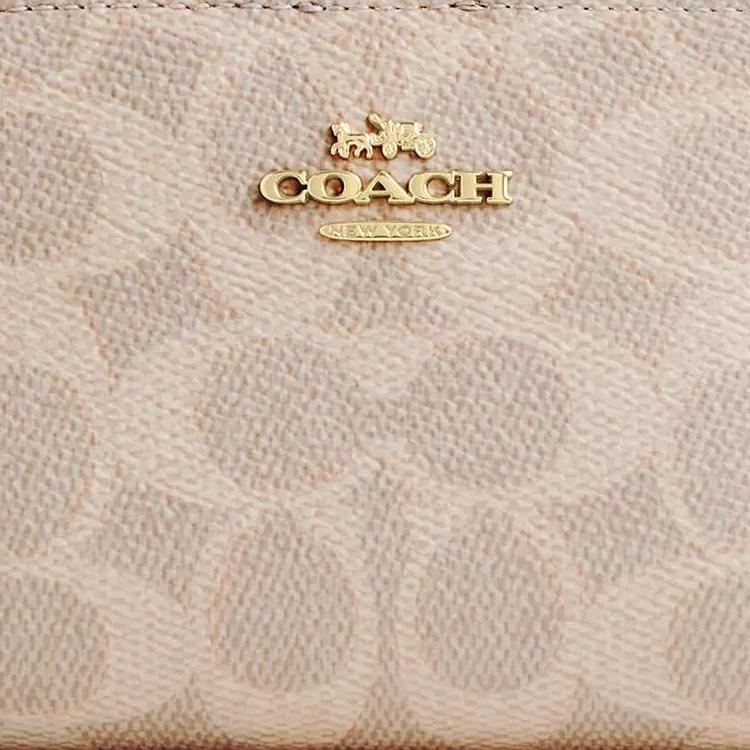 Coach Кошелек на кнопке Кошелек из покрытого холста Женский Песочный