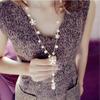 Korean Five-Petal Pearl Tassel Flower Necklace for Women
