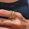Luxury Brushed Banana Leaf Diamond Ring for Women Vintage Elegant Court Style Fashion Jewelry