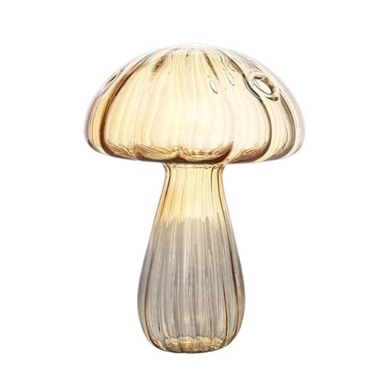 Мини ваза в форме гриба, цветная прозрачная стеклянная гидропонная ваза, ваза для демонстрации цветов и растений, украшение для дома