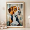 Plakat Beagle W Geometrii Plakat Beagle W Geometrii, 70X100 Cm, Rama Drewniana Jasny Dąb, Papier Matowy 230 Gsm