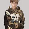 Толстовка с капюшоном с 3D цифровой печатью покерных костей, модная повседневная детская одежда, идеальный подарок