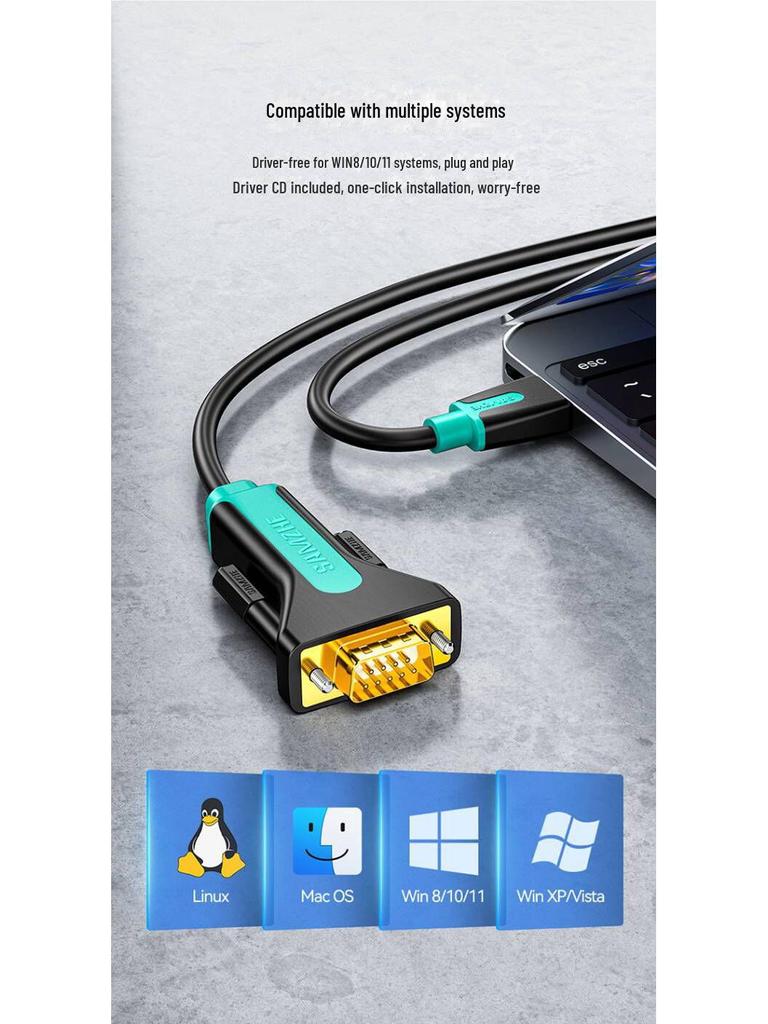 Последовательный кабель USB - RS232, разъем USB - DB9 для отладки COM-порта кассового аппарата/принтера