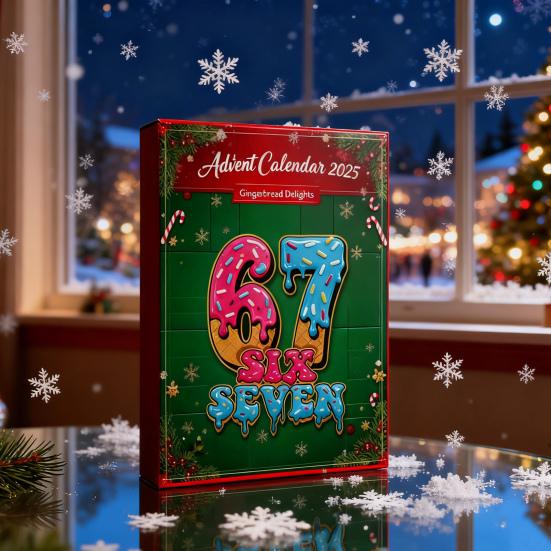 Yousheng Christmas Advent Calendar with 67 Acrylic Xmas Tree Hanging Ornament 24 Days Christmas Countdown Calendar Box Holiday Party Gift